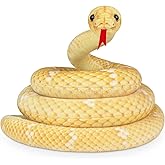 Hozzi Giant Boa Constrictor Large Stuffed Animal Snake Plush Realistic Toy 200cm / 80 Inches Lifelike Gifts for Kids Birthday Party Prank Props (Yellow)