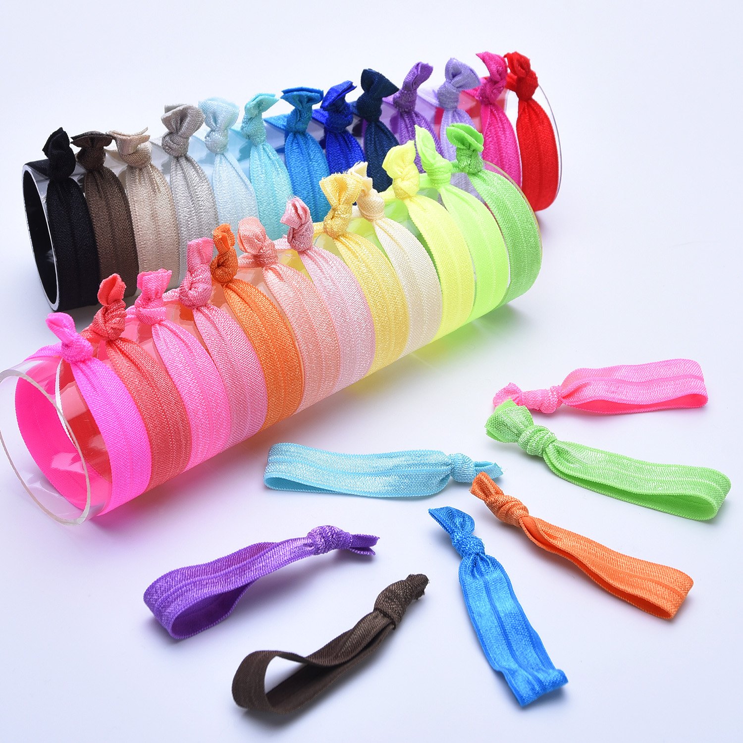 eBoot 120 Pieces Elastic Hair Ties No Crease Ponytail Holders Knotted