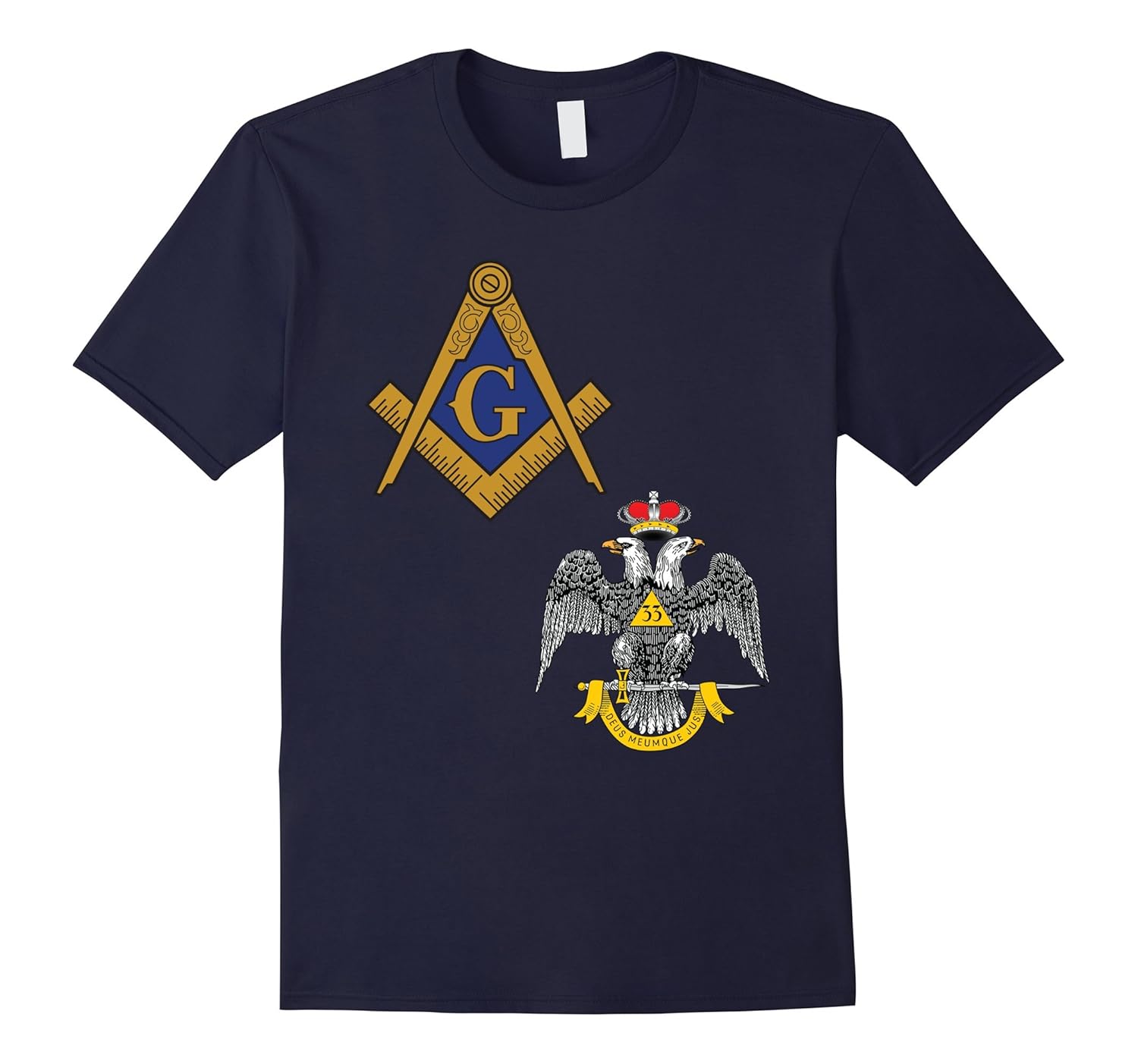 Mens Masonic 33rd Scottish Rite T Shirt Masonic Tee Wings Down-ANZ