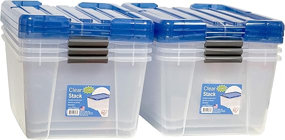 clear stackable storage bins for clothes