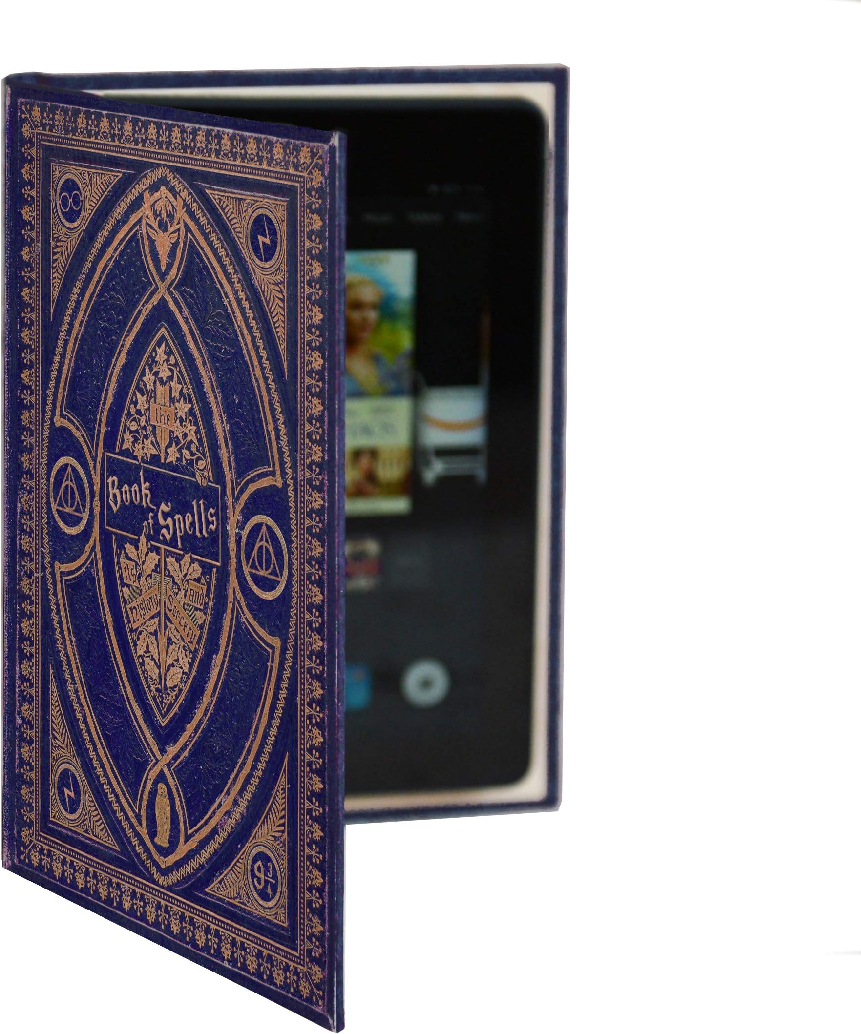 Kindle Fire and 7 Inch Tablet Case with Harry Potter Inspired Book of Spells Book Cover (Ravenclaw Blue)