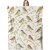 Fresh Birds Blanket, Soft Lightweight Warm Cozy Flannel 60×50 inch Throw Blanket for Couch, Travel, Bed, Outdoor, Gifts for Women Men Adults Kids