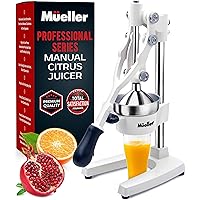 Mueller Citrus Juicer - Professional Manual Juice Press and Orange Juicer - Premium Quality Heavy Duty Grapefruit Juicer and 