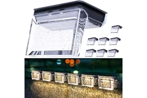 VISFLAIR Solar Deck Lights, 8 Pack Solar Step Lights Outdoor Waterproof LED Fence Post Lights for Patio Stair Fence Railing Wall Garden Backyard, 10 lumens, Warm White