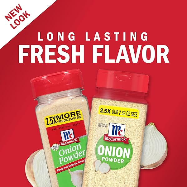 MCCORMICK ONION POWDER, NON GMO, MADE WITH FRESH, WHOLE, ONIONS, FOR BRINGING CONSISTENT ONION FLAVOR TO MEALS & RECIPES, 7.62 OZ