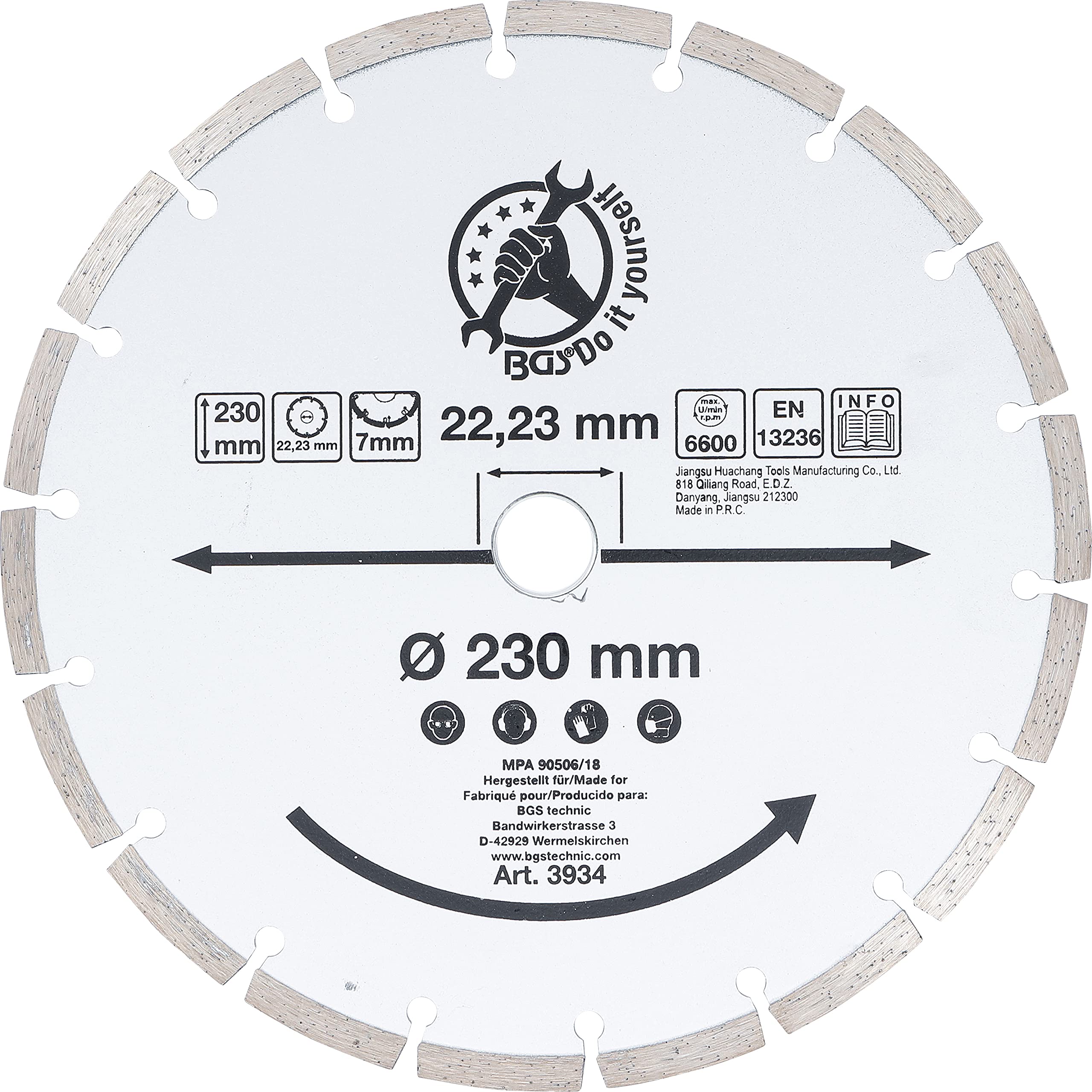 BGS Diy 3934 | Segment Cutting Disc | Ø 230 mm