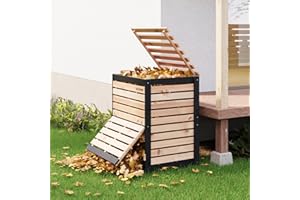 SOCOME 130 Gallon Solid Wood Composter, Outdoor Compost Bin with Pull-Out Door, Heavy Duty Composting Bin for Backyard, Garden, Patio, Natural