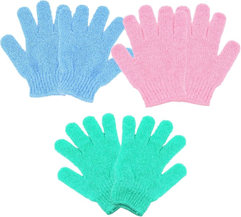 QCZJ 20 Pack Bath Exfoliating Gloves 100% Nylon Double Sided Shower Scrubber