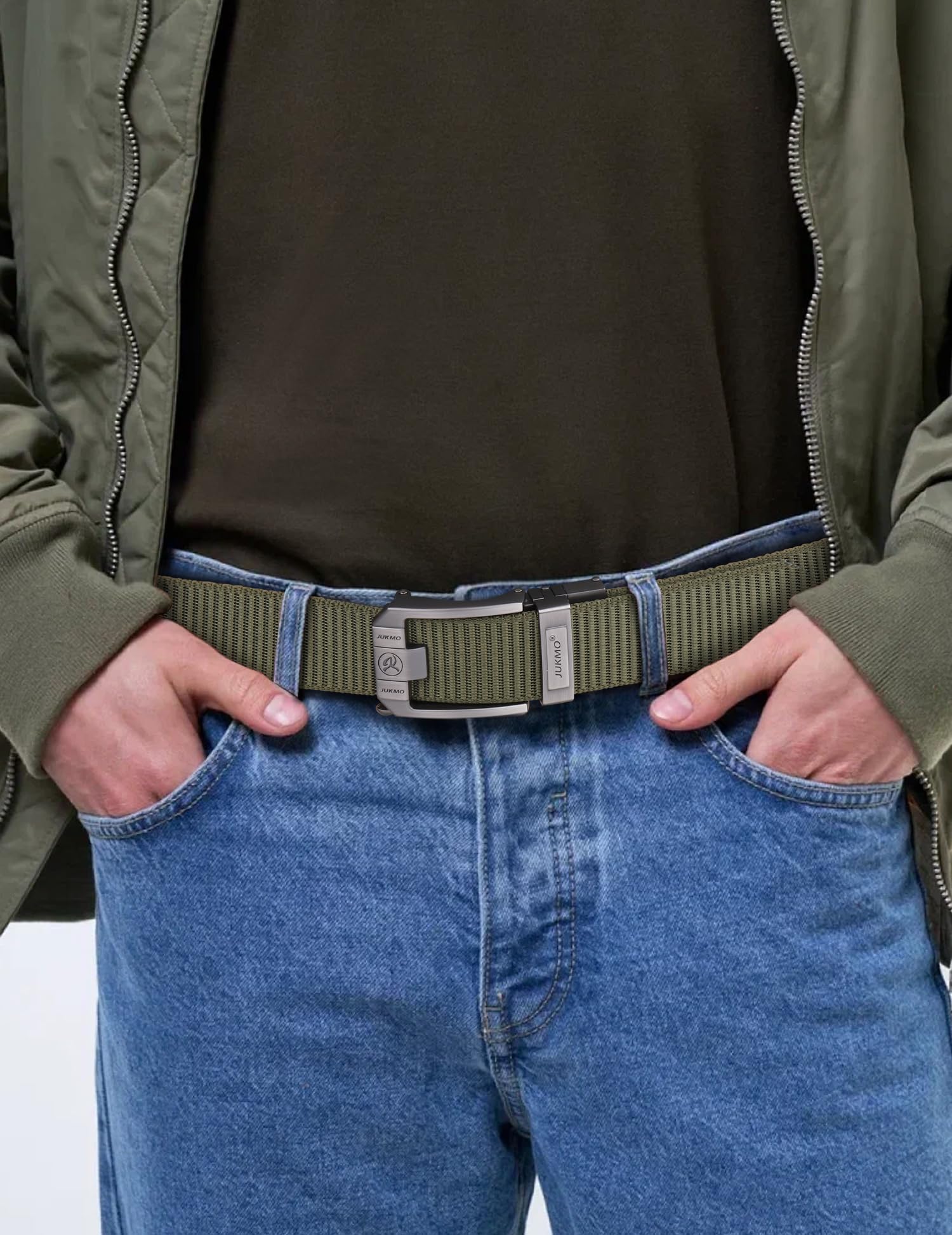 JUKMO Men's Reversible Ratchet Belt - 2 Styles in