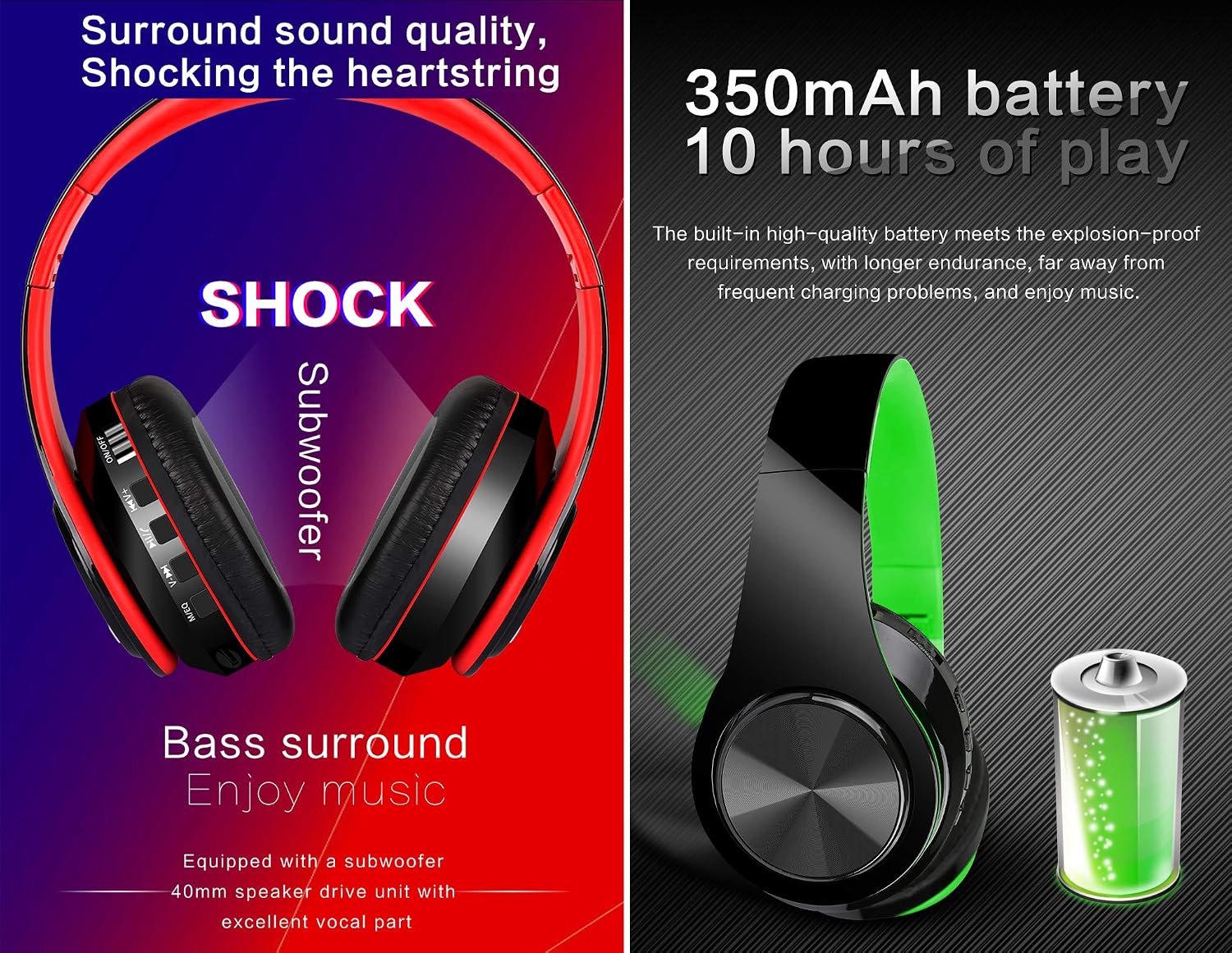 WuXingMeiLi Wireless Bluetooth Headphones Over Ear - Image 5
