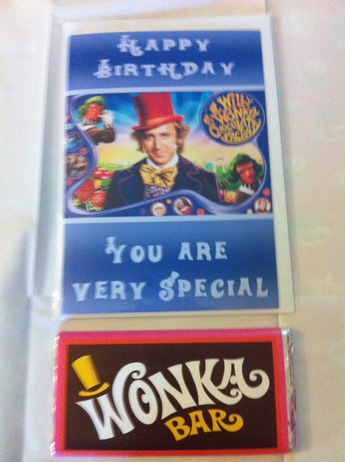 WILLY WONKA BAR WITH GOLDEN TICKET PLUS WILLY WONKA BIRTHDAY CARD ...