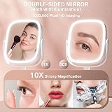 CHICLEW 9.5in LED Makeup Mirror Dual-Sided 1X/10X 3 Color Modes view 3