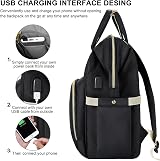 VSNOON Women's Laptop Backpack 15.6 Inch USB Port Water Resistant Black view 4