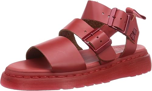 red doc marten sandals