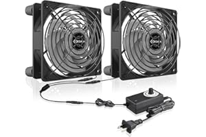 MEGAttA 120mm Cooling Fan with AC Plug,High Speed 2500 RPM Low Noise,Cooling for Receiver,Raspberry, PlayStation, Game Consoles, Fiber Modem, Internet Gateway,Cabinet(Light Gray,2PCS)