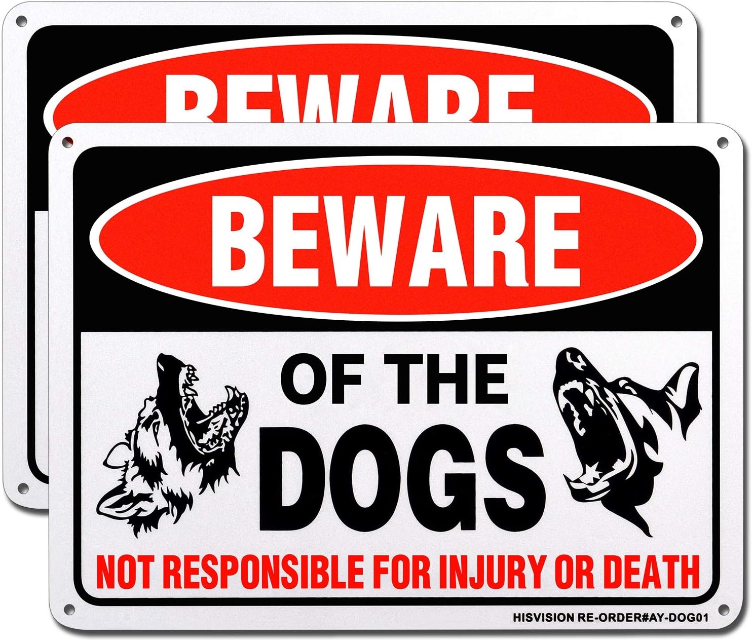 Yard Signs - Beware of Dog Sign, 2 Pack 10