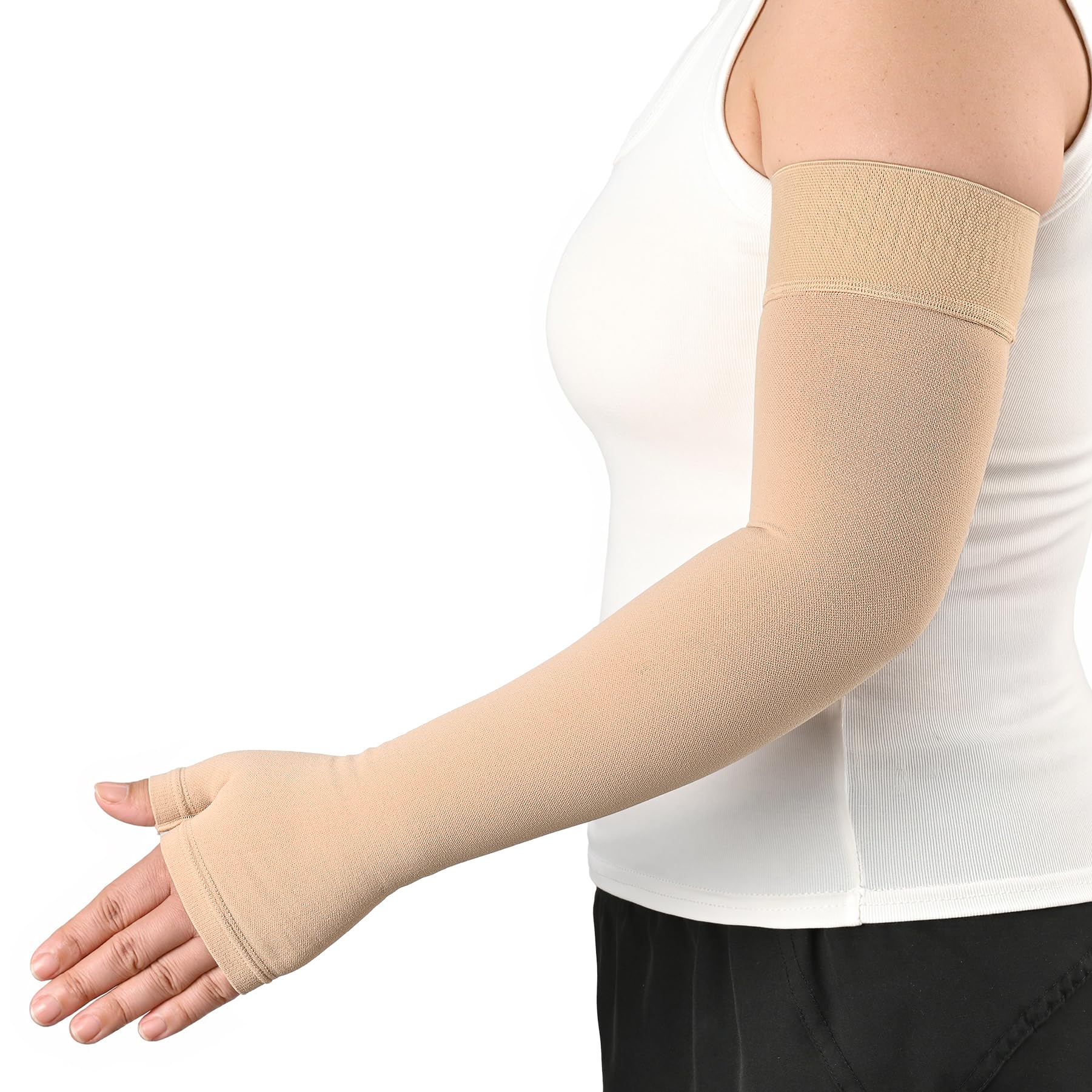 KEKING Lymphedema Medical Compression Arm Sleeve with Gauntlet, 15-20 ...