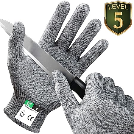 Kasimir® Schnittschutz Handschuhe Schnittfeste Handschuhe Extra Starker Level 5 Schutz, EN-388 Zertifiziert, Lebensmittelecht