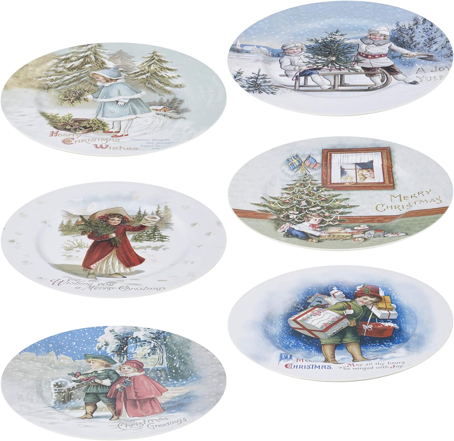 Urbn Chef Pack Of 6 Assorted Traditional Christmas Winter Scenes