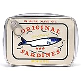 Cessfle Canned Sardines Makeup Bag, Funny Sardine Tin Fish Cosmetic Bag, Creative Cute Makeup Bag Kawaii Pencil Case Pouch, C