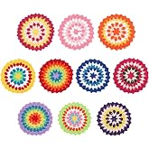 kilofly 10 pc Cotton Crochet Coasters for Drinks 12cm 4.7