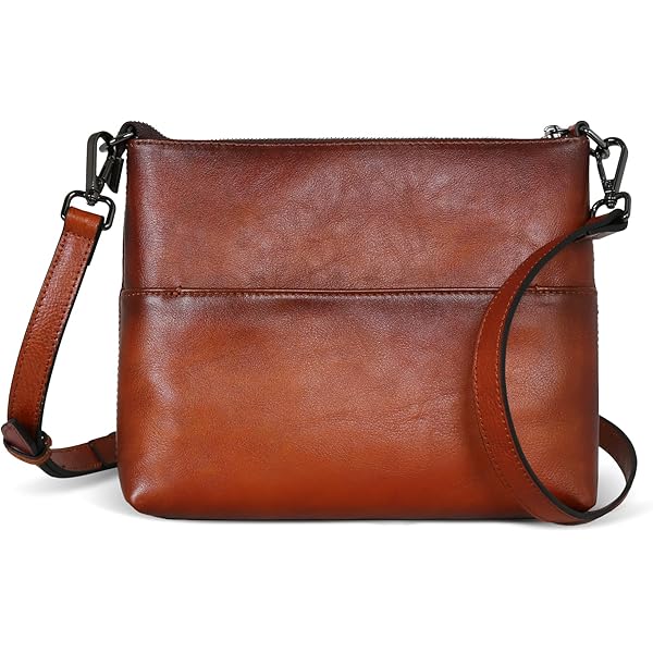 Bolso Bandolera Sencillo De Piel Auténtica Para Mujer. | Meses Sin Interés
