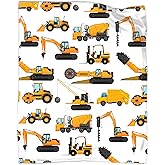 Excavators Construction Blanket Gifts for Yellow Trucks Lover 40 x 50 Inch for Kid,Construction Excavators Fannel Fleece Throw Blanket Super Soft Throws Blanket for Bed Couch Sofa