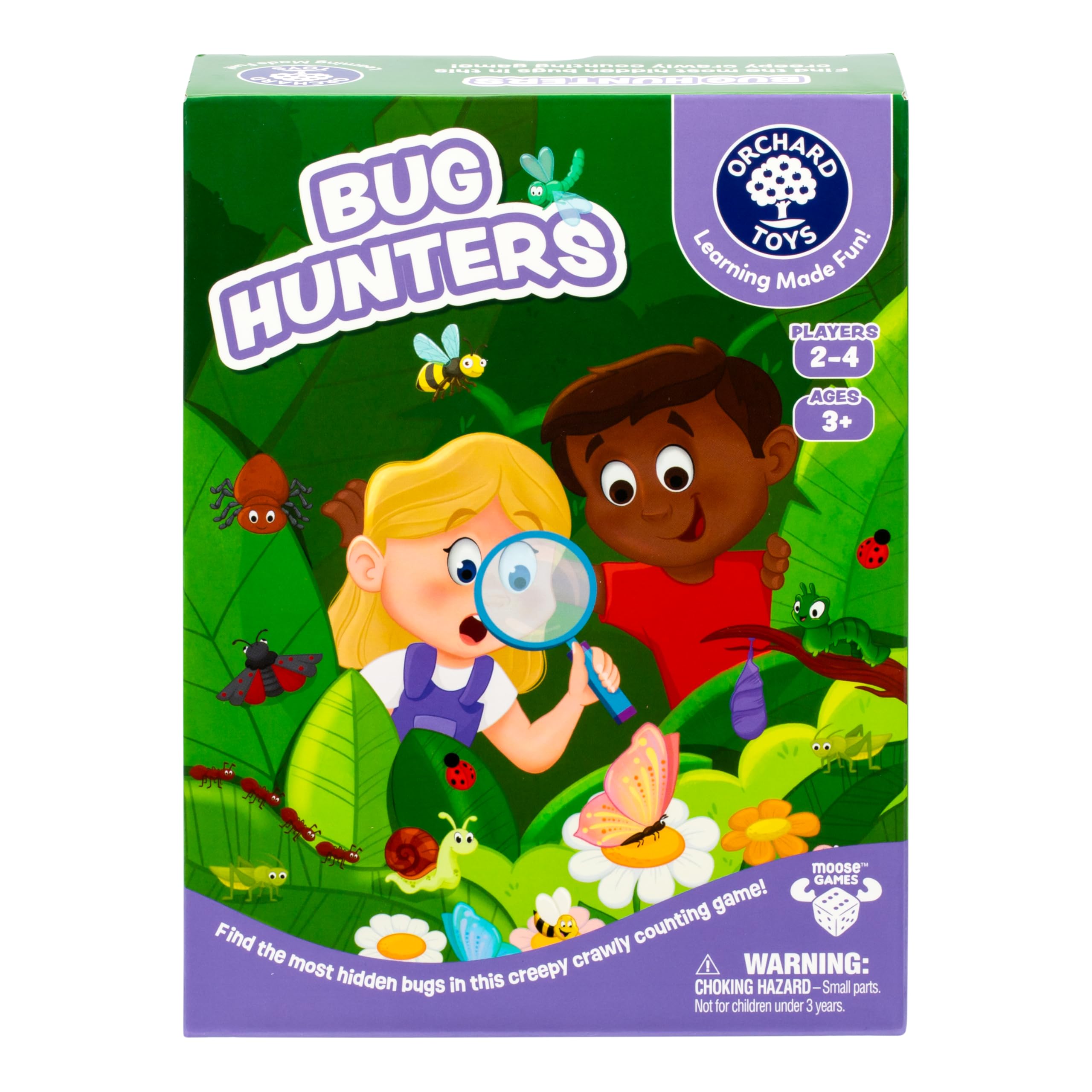 Orchard Toys Bug Hunters Game, Learn Counting and Observational Skills As You Race to Be 1st to Build Your Bug, Designed for 2-4 Players Aged 3+