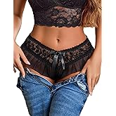 Avidlove Sexy Panties for Women Bikini Underwear Floral Lace Briefs with Cute Bow Center 1-4 Pack