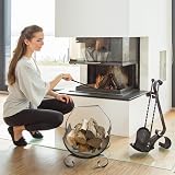 Relaxdays Steel Fireplace Companion Set 4 Piece Fire Irons Shovel Broom Poker view 2