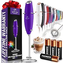 Zulay Kitchen Whisk Milk Frother with 4 Duracell