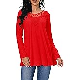 Afibi Shirts for Women Long Sleeve Casual Loose Fit Tunic Tops For Leggings