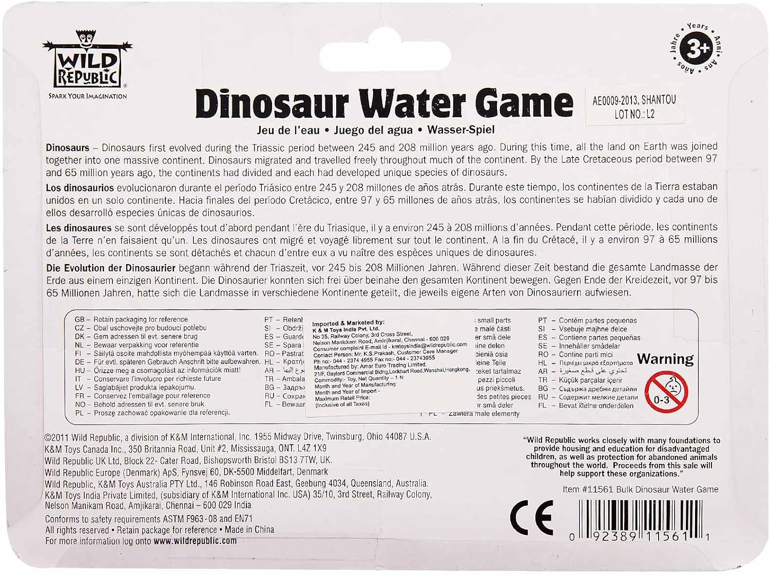 Wild Republic 11561 Water Games Dinosaur, Sensory, Kids Gifts, Hand Held Toys, Party Favors,6",Red, Medium - Image 4