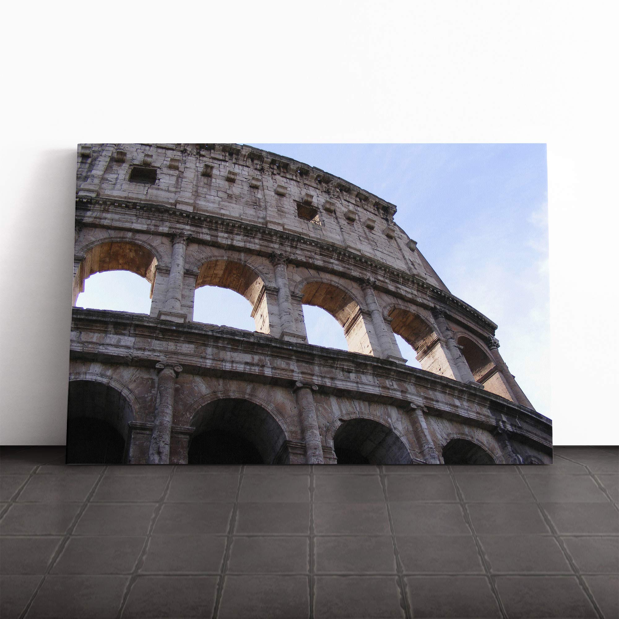 Coliseum Rome Italy (1) Canvas Print | Gallery Wrapped 30mm Frame Wall Art | 20x14 inches | Ready to Hang | Modern Picture | Living Room Bedroom Lounge Office