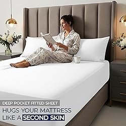 Utopia Bedding Queen Fitted Sheet Deep Pocket