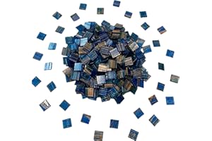 SMEIINIK 1.1 lb/180pcs 3/4 Inch Square Iridescent Mosaic Tiles, Bulk Mosaic Tiles for Crafts, Bright Mosaic Glass Pieces, Stained Glass Tiles for DIY (G62-A15)