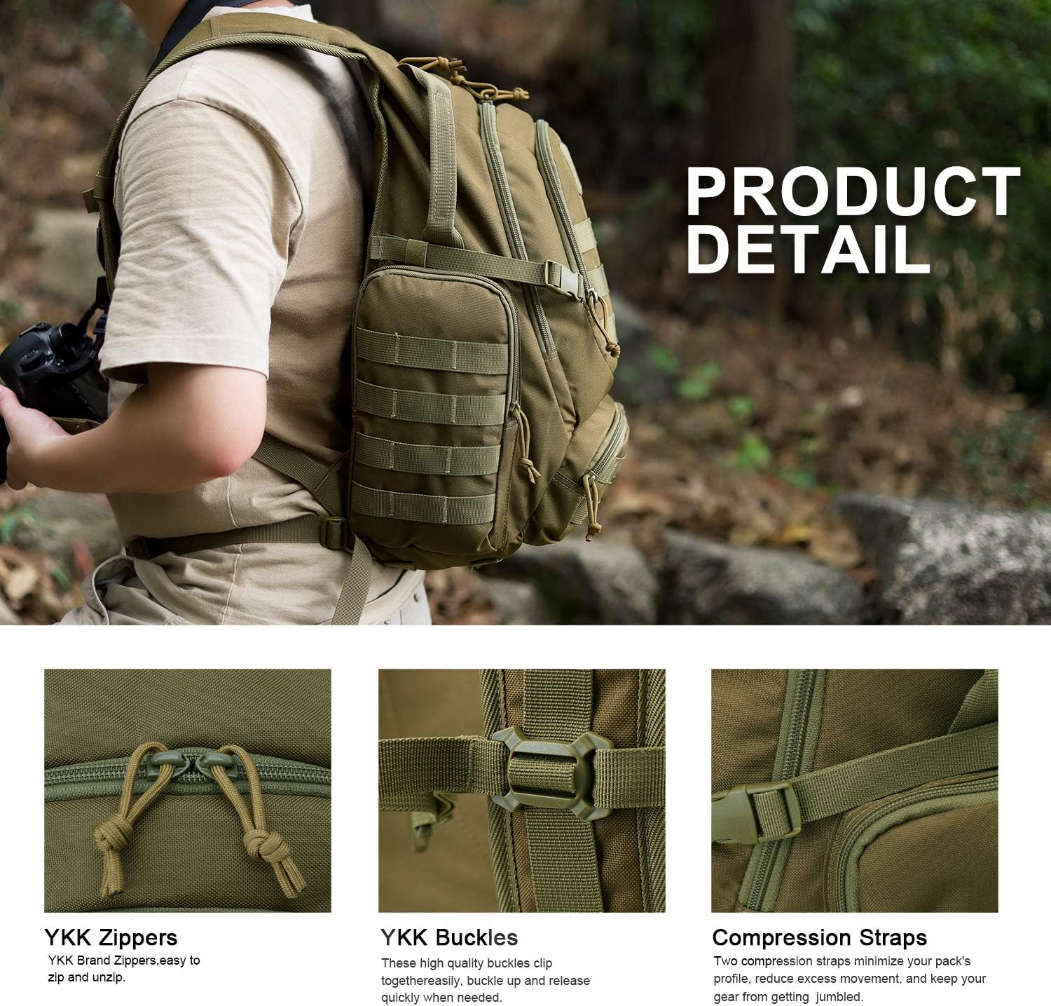 Mardingtop Tactical Backpack Military Rucksack 28L For Men Women Patrol MOLLE Assault Bag Daypack Or Motocycling pack for Outdoor Camping Hiking Sport Travel - Image 5