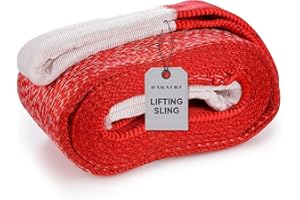 Dawnerz Heavy Lifting Strap 11000 lbs Vertical WLL 18 ft - Eye and Eye Flat Polyester Web Lifting Sling - Crane Strap for Construction (5.9" x 18')