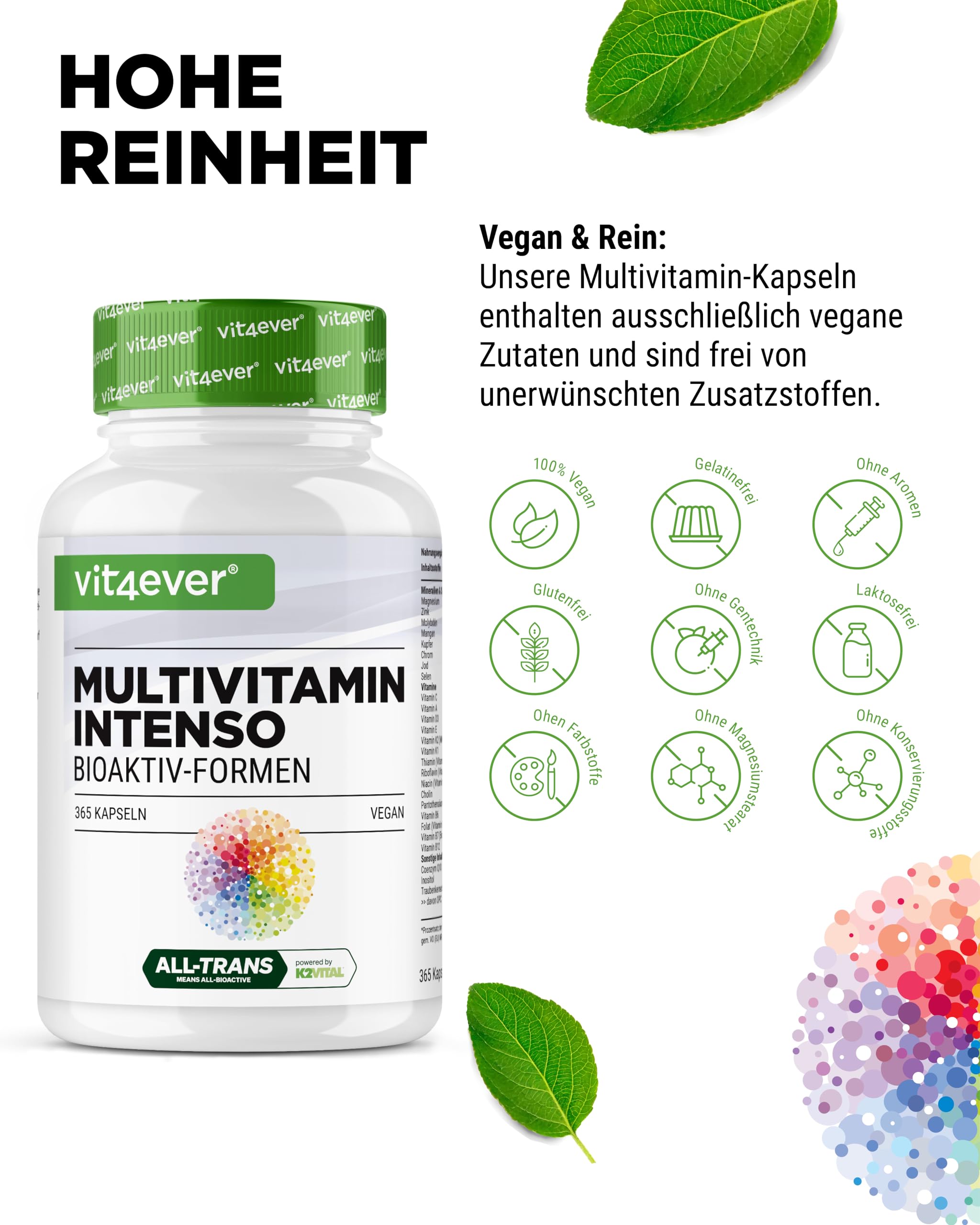 vit4ever Premium Multivitamin A-Z - 365 Kapseln - 26 Bioaktiv-Formen 5