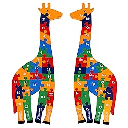 TOWO Wooden Giraffe Alphabet Blocks and Number