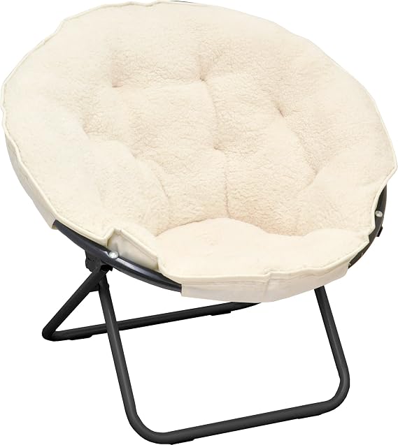Amazon.com: Urban Shop Sherpa Saucer Chair, Ivory: Toys & Games