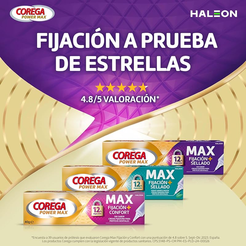 Max Fixation + Selamento, Creme de Fixação de Prótese Dentária, 4x70 g