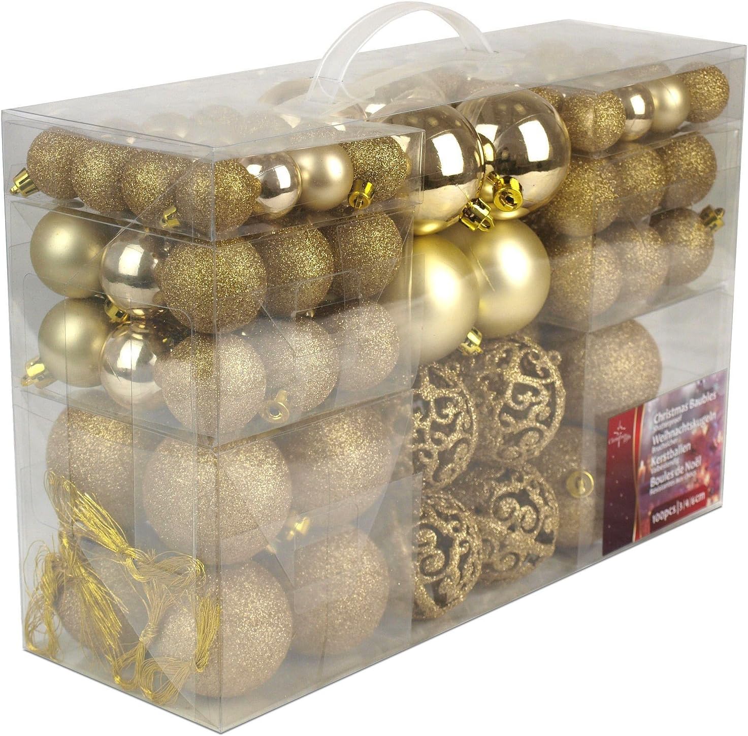 Christmas Gifts Bolas de Navidad, Dorado, 100x