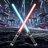 Pyxovixar Red Blue Light Sabers for Kids-2pack Cosplay Retractable Detachable LED Light SaberToy Set with Girls Boys and Adults-Gift for Halloween Christmas Birthday Party