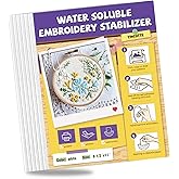 Water Soluble Embroidery Stabilizer, 8PCS 8.5"x11" Printable Embroidery Transfer Paper Self-Adhesive Embroidery Paper for Hand Machine Embroidery
