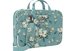 DEHITE Bible Cover Case for Women – Floral Black Bible Bag Carrying Case – Messenger Bag