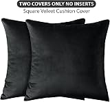 Yorkshire Bedding Velvet Cushion Covers 45x45 cm 2 Pack Black view 4