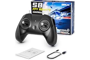 FLYDrone S8 Flight Simulator Controller, 8 Channel Metal Joystick, Supports for Uncrashed/Liftoff/TRYP FPV/Flight Simulator Software, Gift for Kids & New Pilots - Mode 2 (Black)