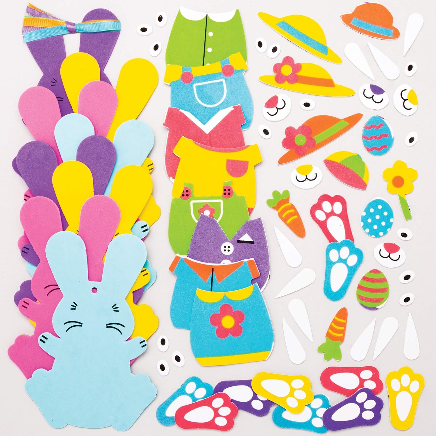 Baker Ross Easter Bunny Mix & Match Decorations - Pack of 8, Easter Crafts, Craft For Kids (AT399), Assorted, Pack of 1 - Image 4