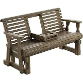 Amish Casual Heavy Duty Rollback Console Glider, 5-Foot, Dark Walnut